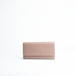 Portafoglio in pelle martellata colore latte taupe artigianale Aut Aut Studio – vista frontale