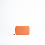 Portafoglio midi in pelle martellata colore arancio artigianale Aut Aut Studio – vista frontale