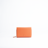 Portafoglio midi in pelle martellata colore arancio artigianale Aut Aut Studio – vista frontale