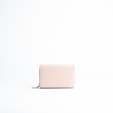 Portafoglio midi in pelle martellata colore rosa cipria artigianale Aut Aut Studio – vista frontale