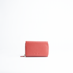 Portafoglio midi in pelle martellata colore rosso artigianale Aut Aut Studio – vista frontale