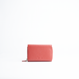 Portafoglio midi in pelle martellata colore rosso artigianale Aut Aut Studio – vista frontale