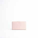 Portafoglio midi in pelle martellata colore rosa cipria artigianale Aut Aut Studio – vista frontale