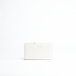 Portafoglio midi in pelle martellata colore bianco iceberg artigianale Aut Aut Studio – vista frontale