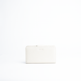 Portafoglio midi in pelle martellata colore bianco iceberg artigianale Aut Aut Studio – vista frontale