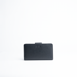 Portafoglio midi in pelle martellata colore nero artigianale Aut Aut Studio – vista frontale