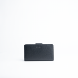 Portafoglio midi in pelle martellata colore nero artigianale Aut Aut Studio – vista frontale