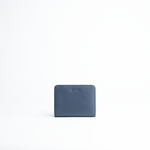 Portafoglio mini in pelle martellata colore blu navy artigianale Aut Aut Studio – vista frontale