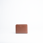 Portafoglio mini in pelle martellata colore camel artigianale Aut Aut Studio – vista frontale