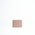 Portafoglio mini in pelle martellata colore latte artigianale Aut Aut Studio – vista frontale