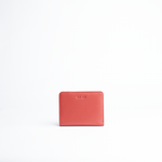 Portafoglio mini in pelle martellata colore rosso artigianale Aut Aut Studio – vista frontale