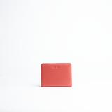 Portafoglio mini in pelle martellata colore rosso artigianale Aut Aut Studio – vista frontale