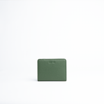 Portafoglio mini in pelle martellata colore verde artigianale Aut Aut Studio – vista frontale