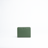 Portafoglio mini in pelle martellata colore verde artigianale Aut Aut Studio – vista frontale