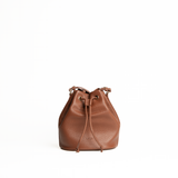 Midi bucket bag in pelle martellata colore camel artigianale Aut Aut Studio – vista frontale