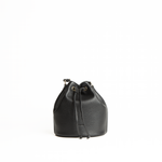 Midi bucket bag in pelle martellata colore nero artigianale Aut Aut Studio – vista frontale