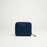 Mini portafoglio donna in pelle martellata blu Navy logo dorato MILANO #455 - AUT AUT