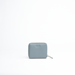 Portafoglio mini in pelle martellata colore grigio artigianale Aut Aut Studio – vista frontale