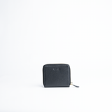 Portafoglio mini in pelle martellata colore nero artigianale Aut Aut Studio – vista frontale