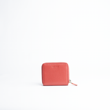 Portafoglio mini in pelle martellata colore rosso artigianale Aut Aut Studio – vista frontale