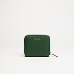 Mini portafoglio donna in pelle martellata verde bosco logo dorato MILANO #455 - AUT AUT