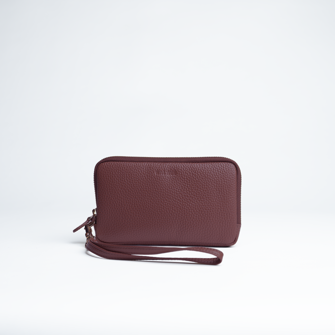 MILANO #456 LARGE PORTAFOGLIO IN PELLE MARTELLATA CON CINTURINO DA POLSO