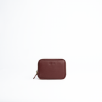 Portafoglio mini purse in pelle martellata colore burgundy artigianale Aut Aut Studio – vista frontale
