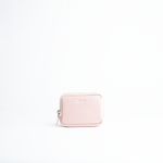 Portafoglio mini purse in pelle martellata colore rosa cipria artigianale Aut Aut Studio – vista frontale