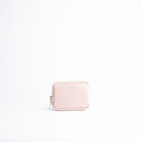 Portafoglio mini purse in pelle martellata colore rosa cipria artigianale Aut Aut Studio – vista frontale
