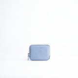 Portafoglio mini purse in pelle martellata colore glicine artigianale Aut Aut Studio – vista frontale