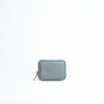 Portafoglio mini purse in pelle martellata colore grigio artigianale Aut Aut Studio – vista frontale