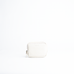 Portafoglio mini purse in pelle martellata colore bianco iceberg artigianale Aut Aut Studio – vista frontale