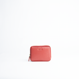 Portafoglio mini purse in pelle martellata colore rosso artigianale Aut Aut Studio – vista frontale