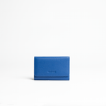 Portachiavi in pelle martellata colore blu elettrico artigianale Aut Aut Studio – vista frontale