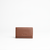 Portachiavi in pelle martellata colore camel artigianale Aut Aut Studio – vista frontale