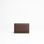 Portachiavi in pelle martellata colore cioccolato artigianale Aut Aut Studio – vista frontale