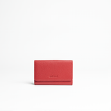 Portachiavi in pelle martellata colore rosso artigianale Aut Aut Studio – vista frontale