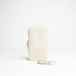 Porta smartphone documenti in pelle martellata colore iceberg artigianale Aut Aut Studio – vista frontale 