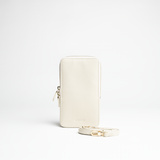 Porta smartphone documenti in pelle martellata colore iceberg artigianale Aut Aut Studio – vista frontale 