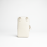 Porta smartphone documenti in pelle martellata colore iceberg artigianale Aut Aut Studio – vista retro