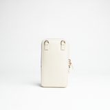 Porta smartphone documenti in pelle martellata colore iceberg artigianale Aut Aut Studio – vista retro