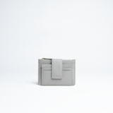 Porta carte mini in pelle martellata colore avorio artigianale Aut Aut Studio – vista frontale