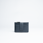 Porta carte mini in pelle martellata colore blu Navy artigianale Aut Aut Studio – vista frontale
