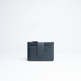 Porta carte mini in pelle martellata colore blu Navy artigianale Aut Aut Studio – vista frontale