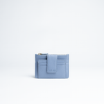 Porta carte mini in pelle martellata colore glicine artigianale Aut Aut Studio – vista frontale