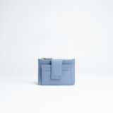 Porta carte mini in pelle martellata colore glicine artigianale Aut Aut Studio – vista frontale
