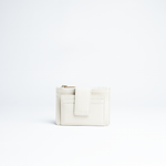 Porta carte mini in pelle martellata colore iceberg artigianale Aut Aut Studio – vista frontale