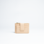 Porta carte mini in pelle martellata colore pesca artigianale Aut Aut Studio – vista frontale