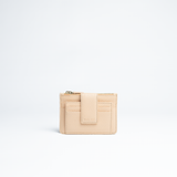Porta carte mini in pelle martellata colore pesca artigianale Aut Aut Studio – vista frontale