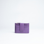 Porta carte mini in pelle martellata colore viola artigianale Aut Aut Studio – vista frontale